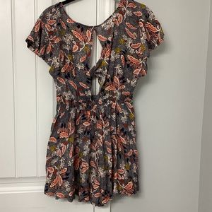 Navy blue print romper